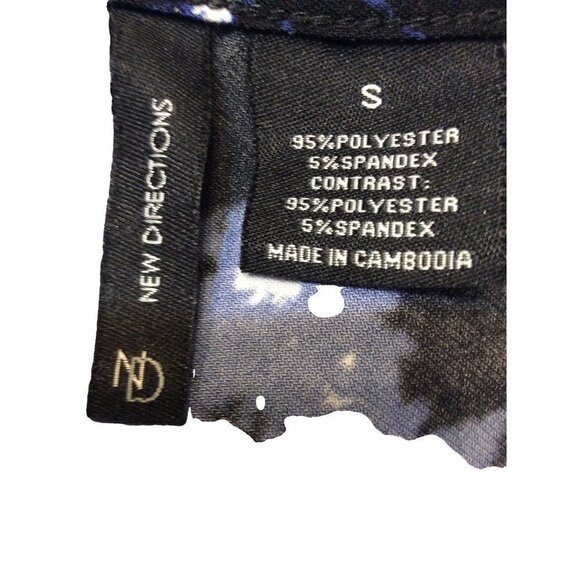 NEW Direction Short Sleeve Top  Small Black White Blue   Polyester/Spandex - Picture 4 of 4